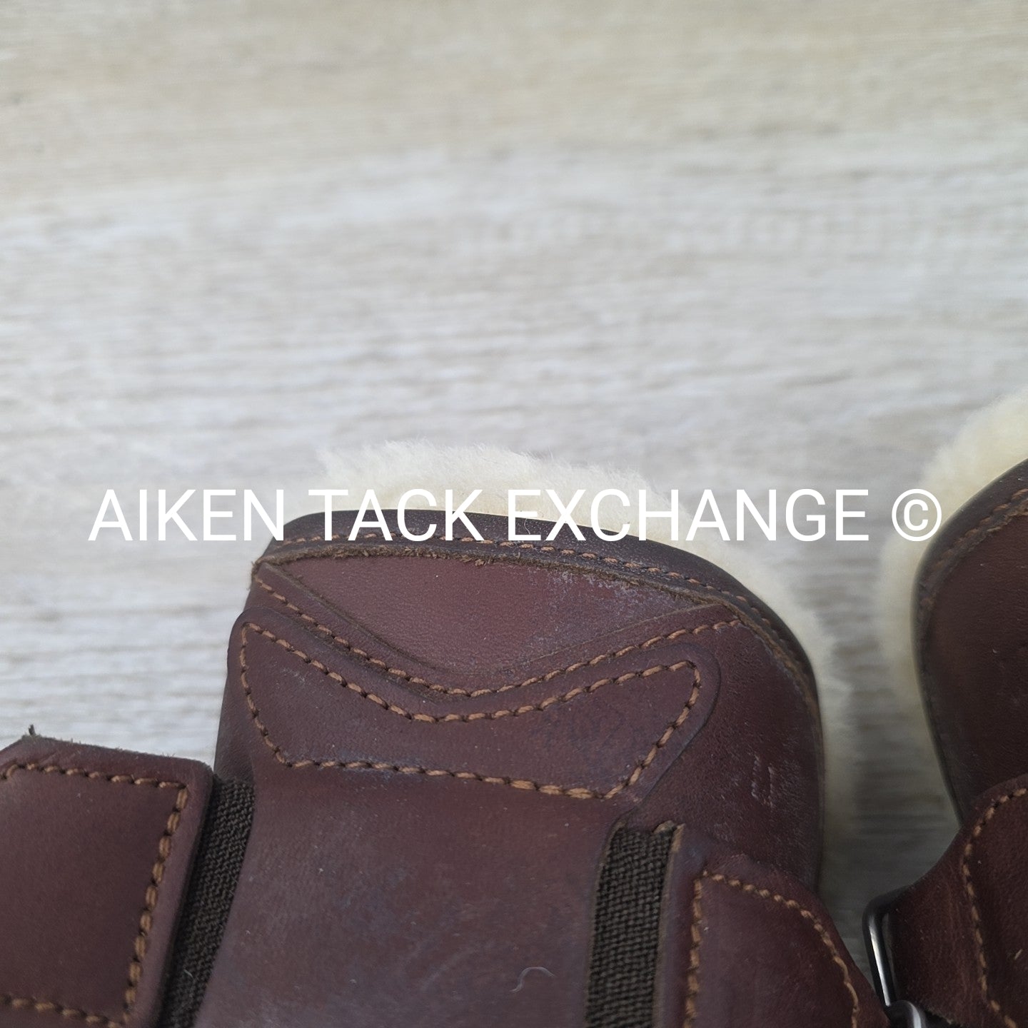 Dover Saddlery Leather Open Front Sheepskin Lined Boots, Size Medium