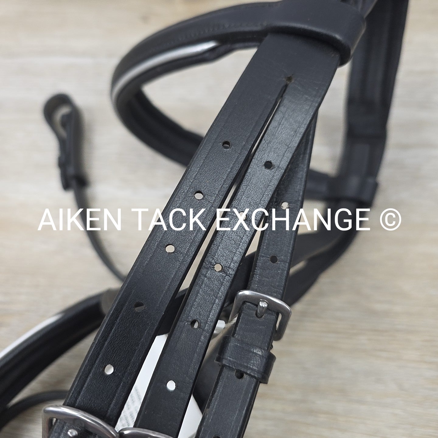 Dover Saddlery Flash Dressage Bridle with Rubber Web Reins, Black, Size Full