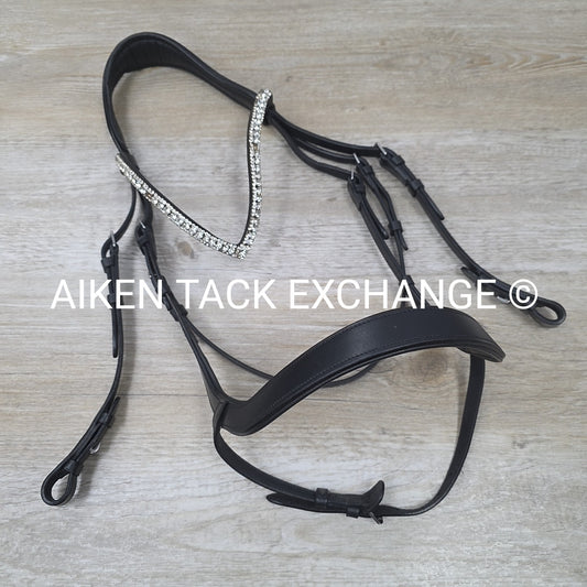 SmartPak Harwich Ergonomic Bridle with Horze Bling Browband, No Reins, Black, Si