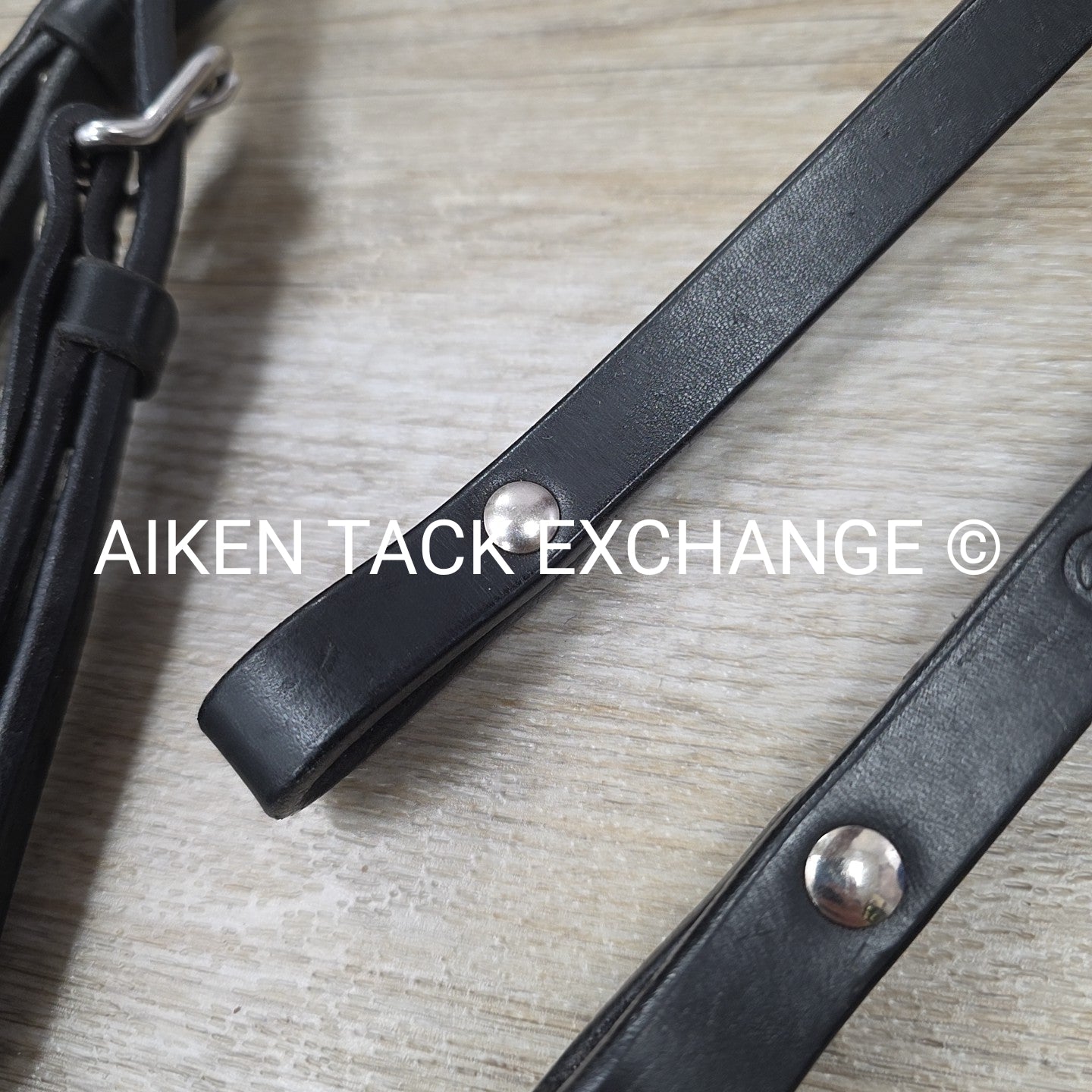 Circle Y Browband Headstall with Reins, Black, Size Full
