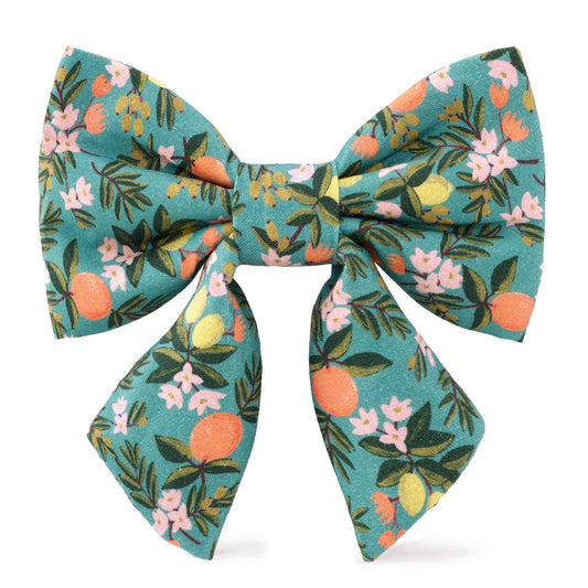The Foggy Dog - Rifle Paper Co. x TFD Citrus Floral Lady Dog Bow: Large