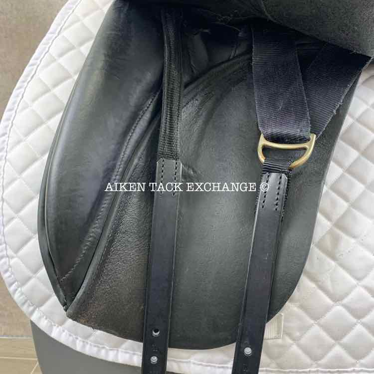 **SOLD** Cynron Dressage Saddle, 17.5" Seat, Medium Wide Tree, Wool Flocked Panels, Buffalo Leather