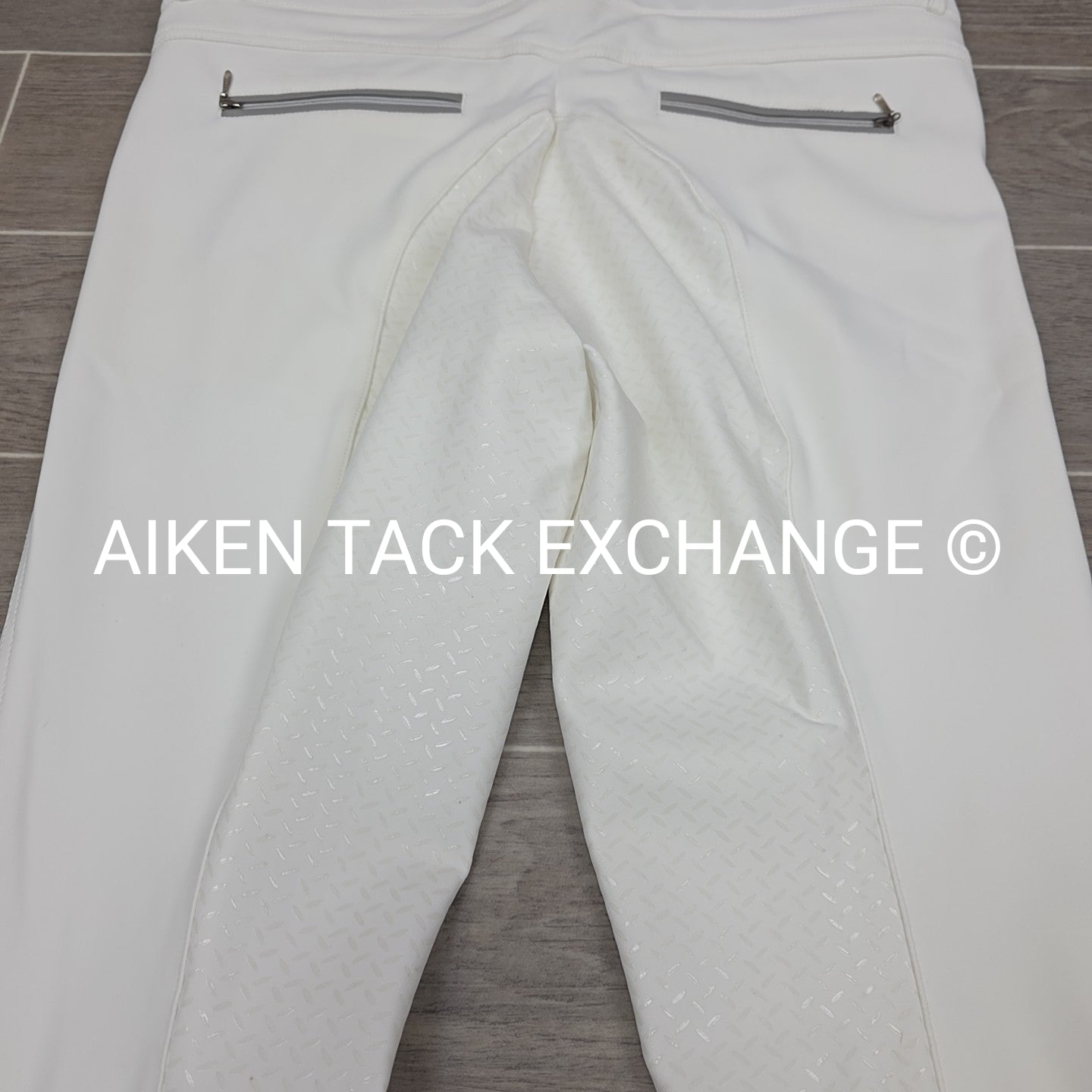 KL Select Gabrielle Full Seat Breeches, White/Grey, Women's Size 32R