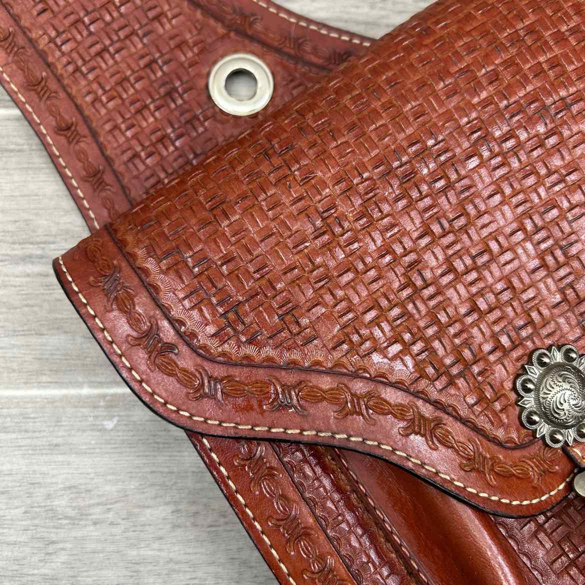 Tooled Leather Saddle Bag
