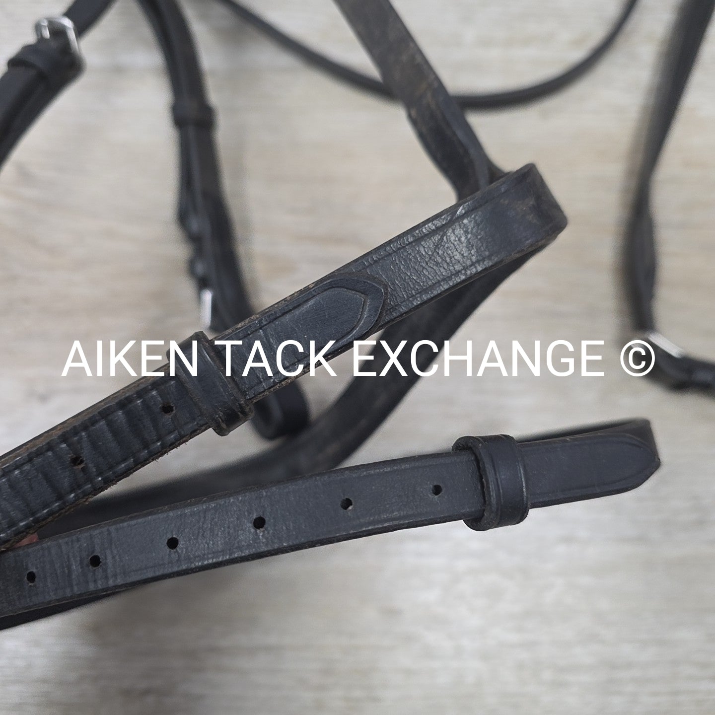 Bobby's English Tack Fairhaven Plain Raised Flash Bridle with Cotton Web Reins,