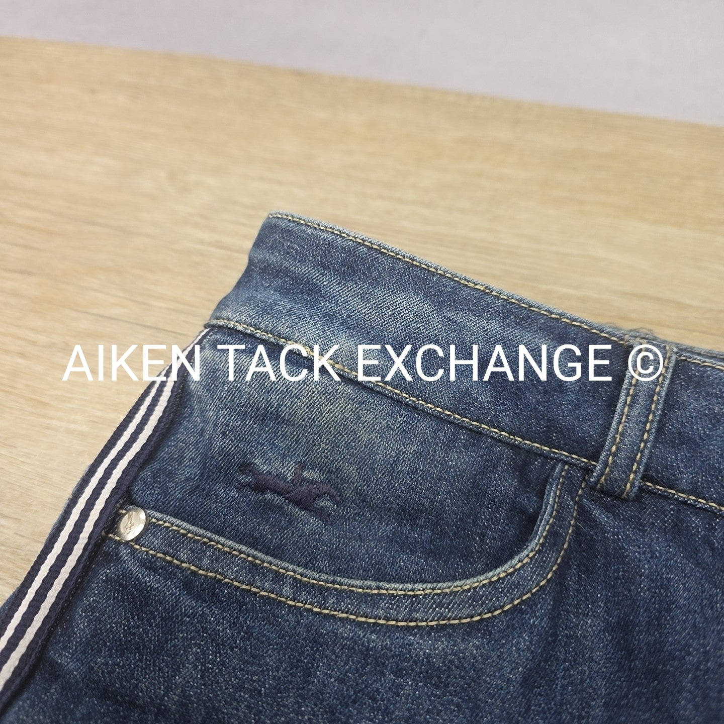 Schockemohle Denim Silicone Grip Full Seat Breeches, Size 26