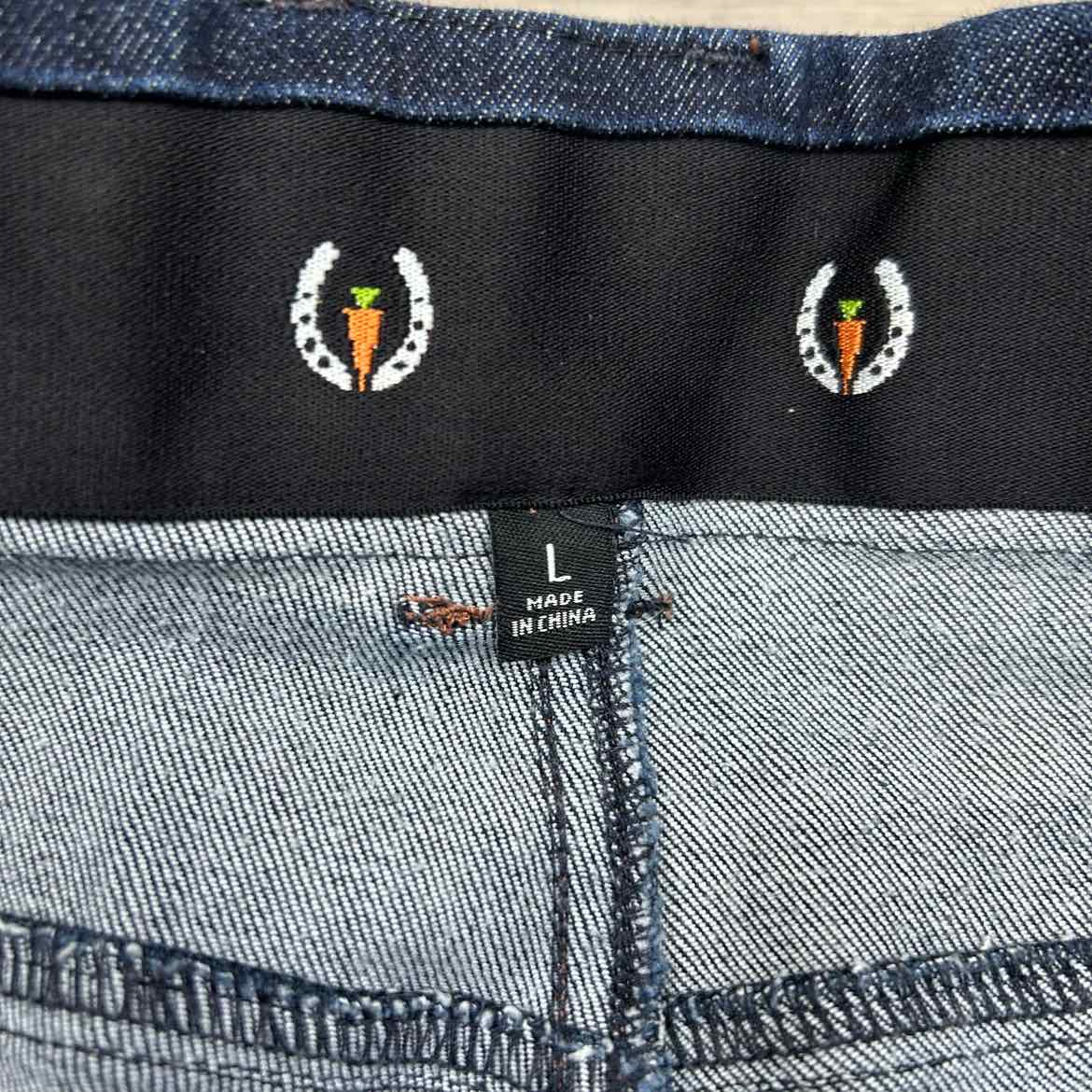 Kerrits Stretch Denim Knee Patch Breeches - Size L