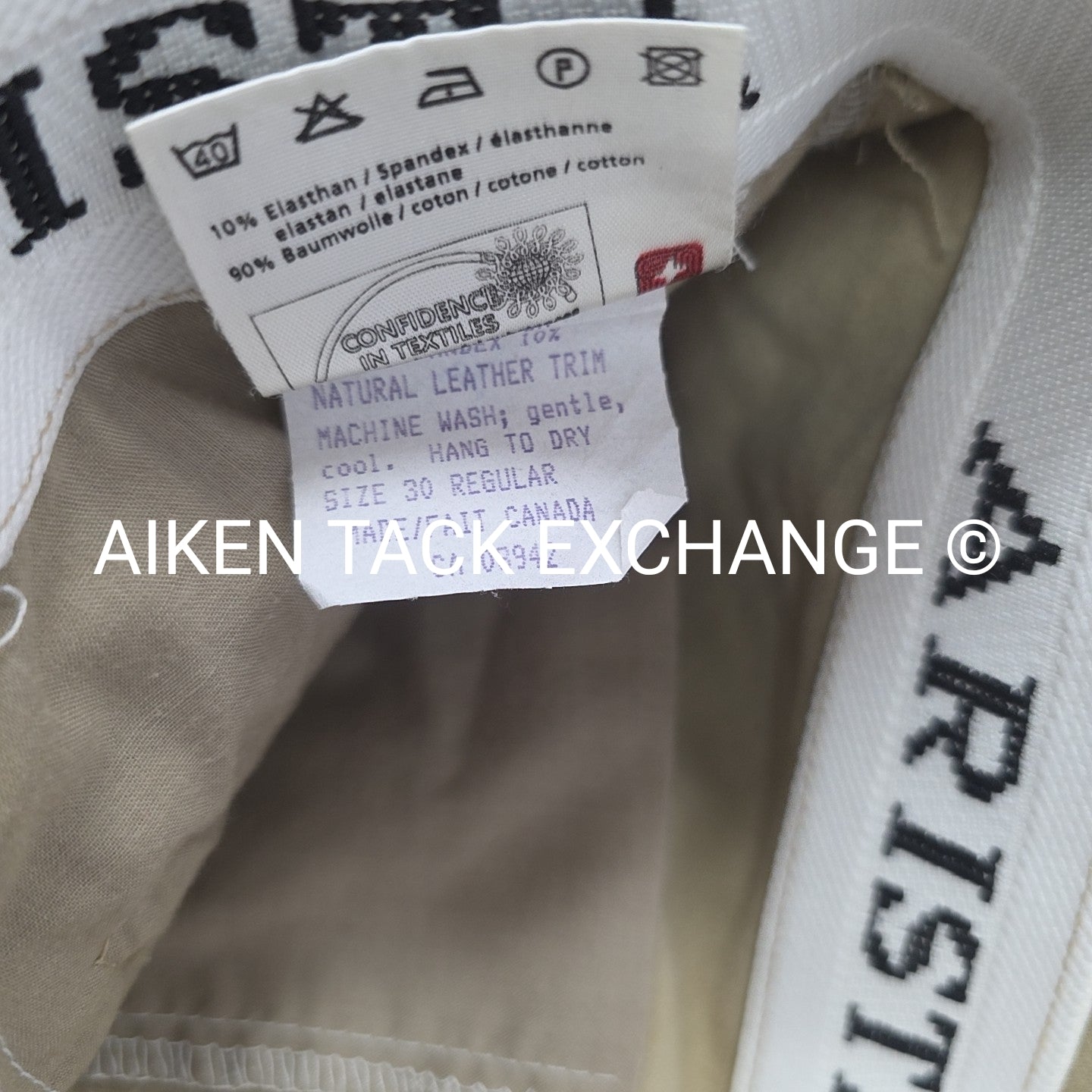 Arista Leather Full Seat Breeches, Size 30 R