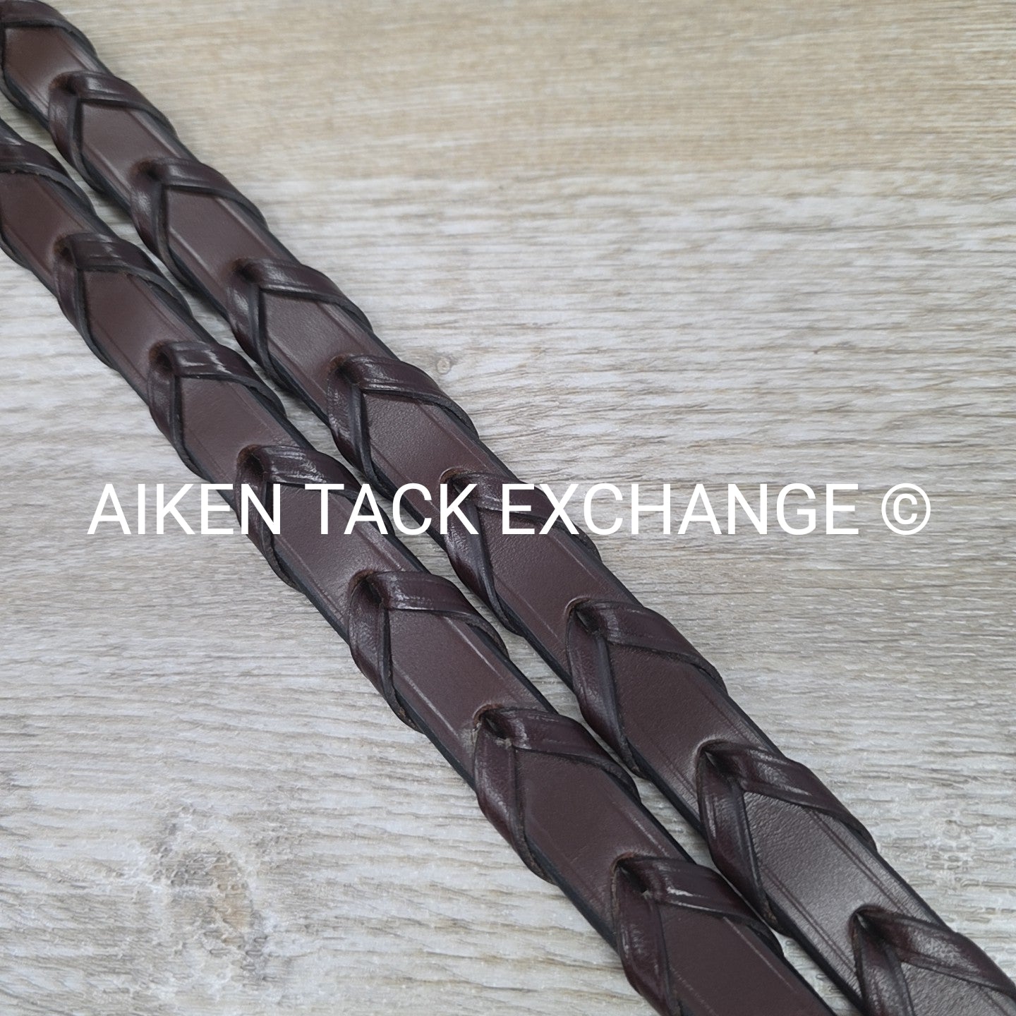 KL Select Square Raised Fancy Stitched Laced Reins, Brown, Size Full