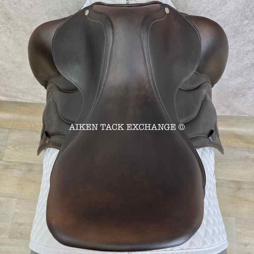 **SOLD** 2003 Antares Cadence Monoflap Dressage Saddle, 17.5" Seat, 2D Flap, MW/W Tree, Foam Panels, Full Buffalo Leather