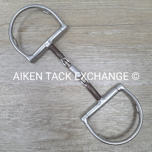 Myler Double Hinged Comfort Snaffle D Ring Bit with Hooks 5.25"