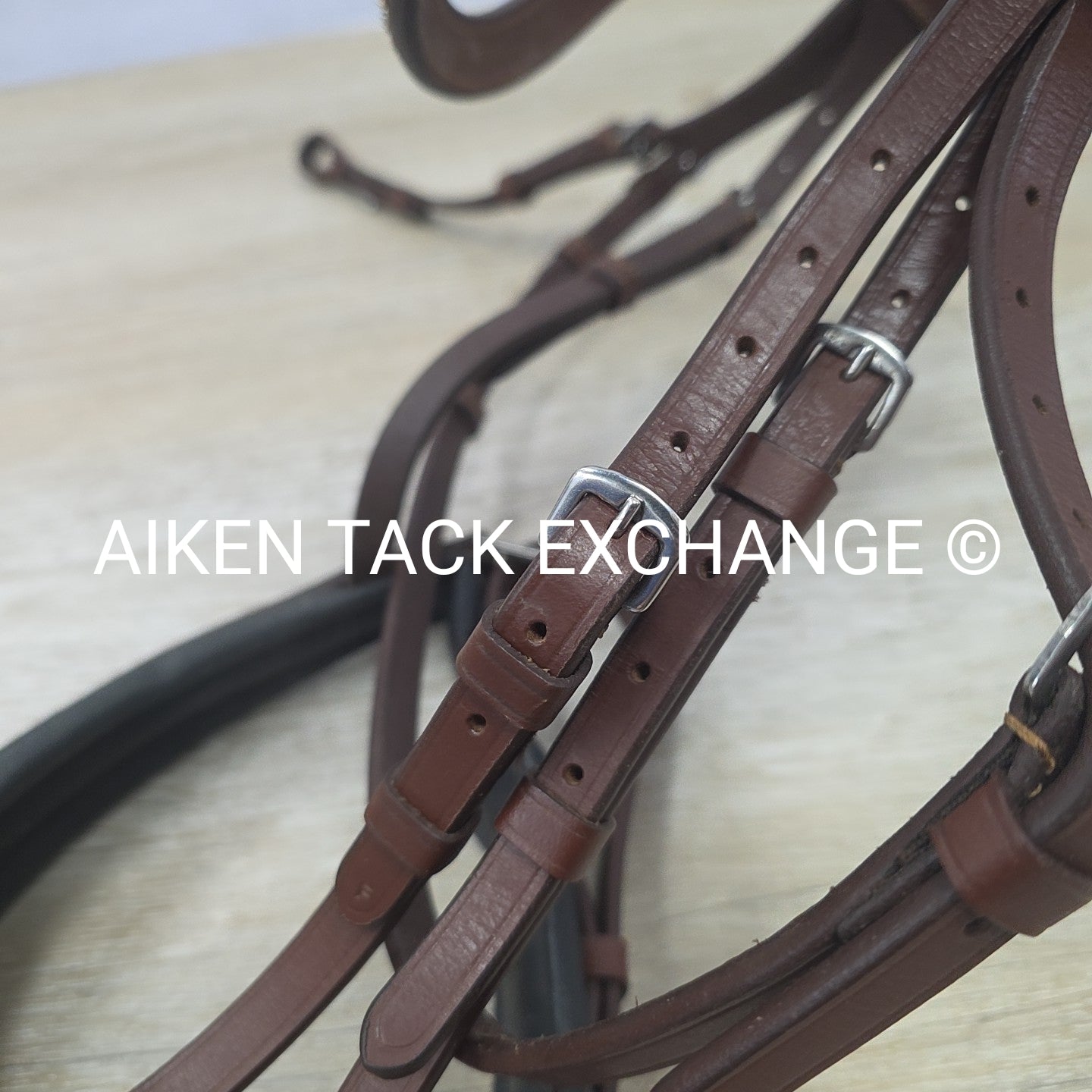 Lumiere Dressage Bridle, Missing Flash Strap, No Reins, Brown, Size Full