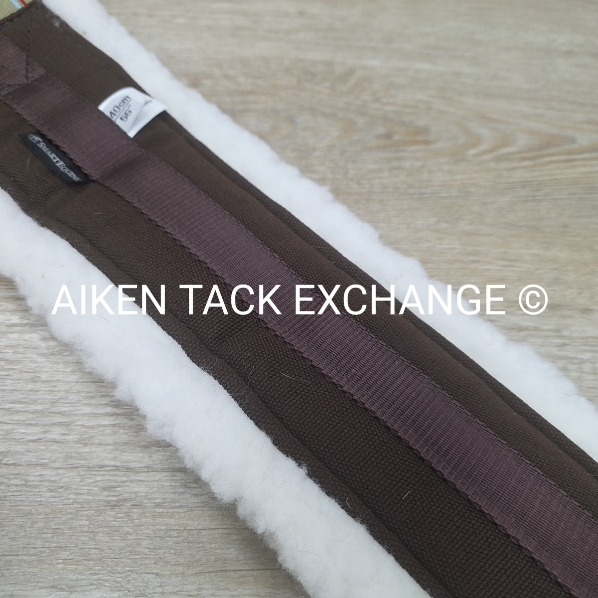 SmartEquine Fleece Girth with Double End Elastic, Brown, 56"