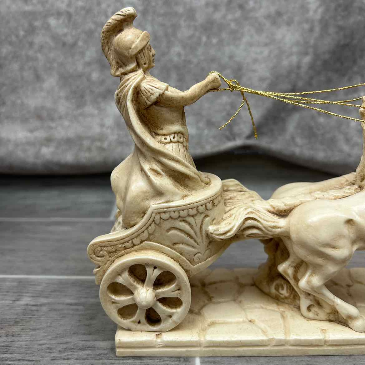 Roman Carriage Faux Marble Figurine