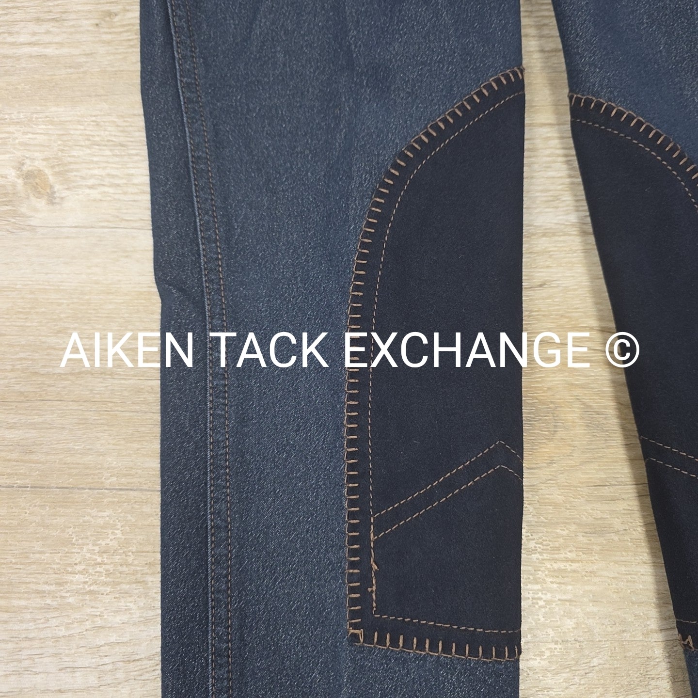 On Course Denim Knee Patch Breeches, Size 26