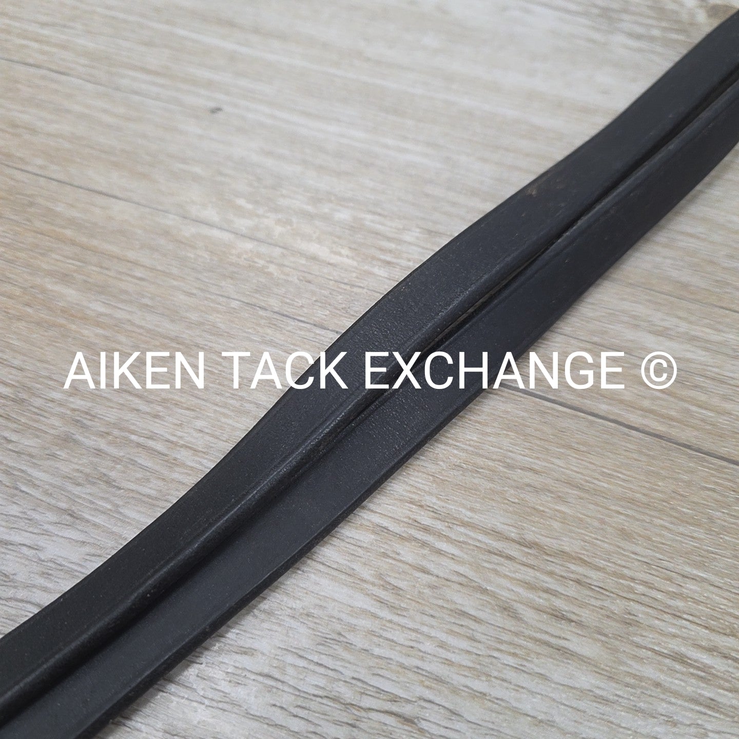 Kieffer Flat Leather Reins, Black & Brass, 60"