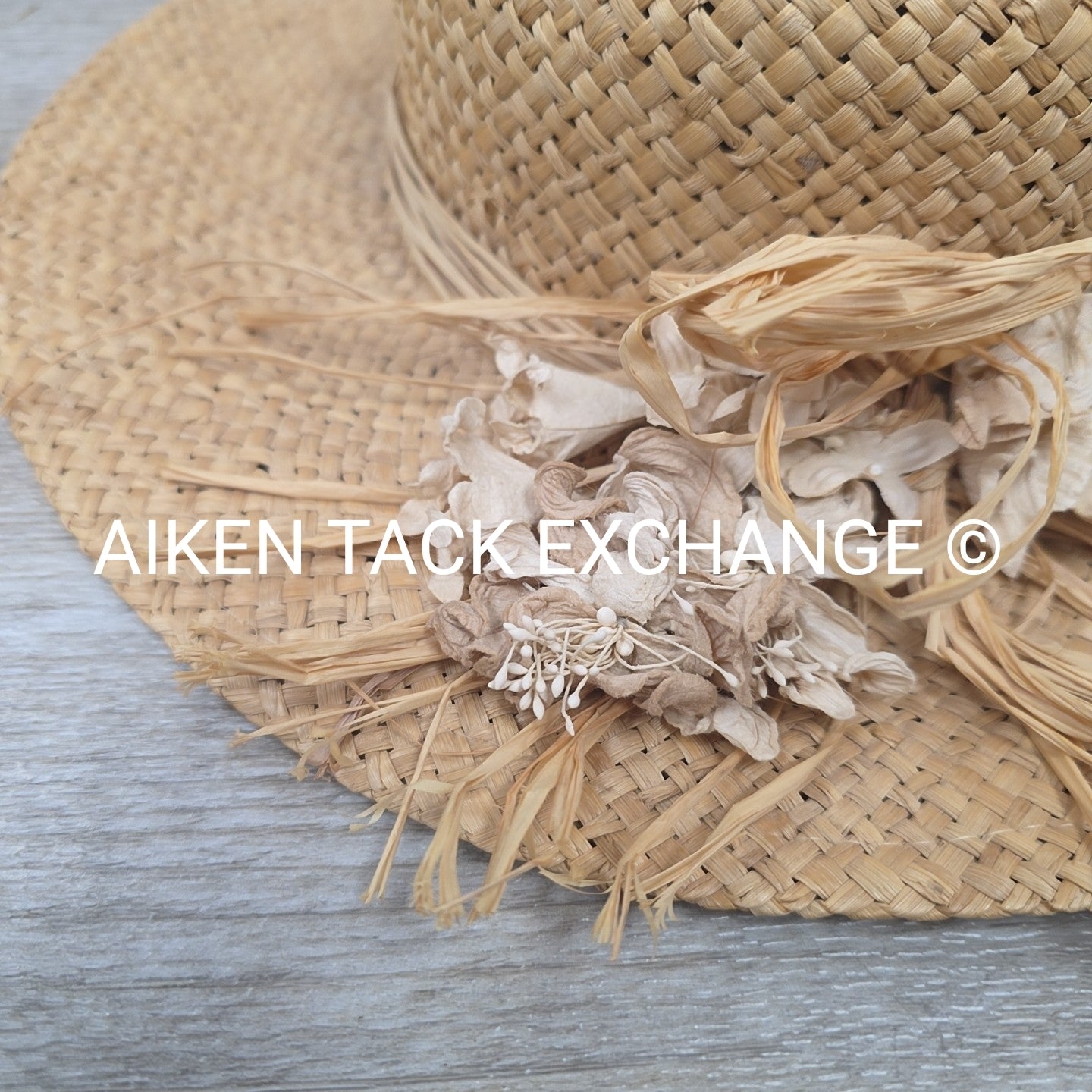 Bass Straw Derby Hat w/ Dried Flowers