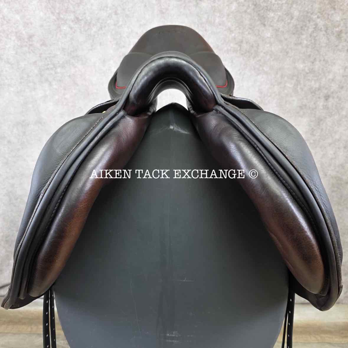 **SOLD** 2017 Stubben Zaria Optimum Deluxe Monoflap Jump Saddle, 17.5" Seat, 29cm - Medium, Wool Flocked Panels