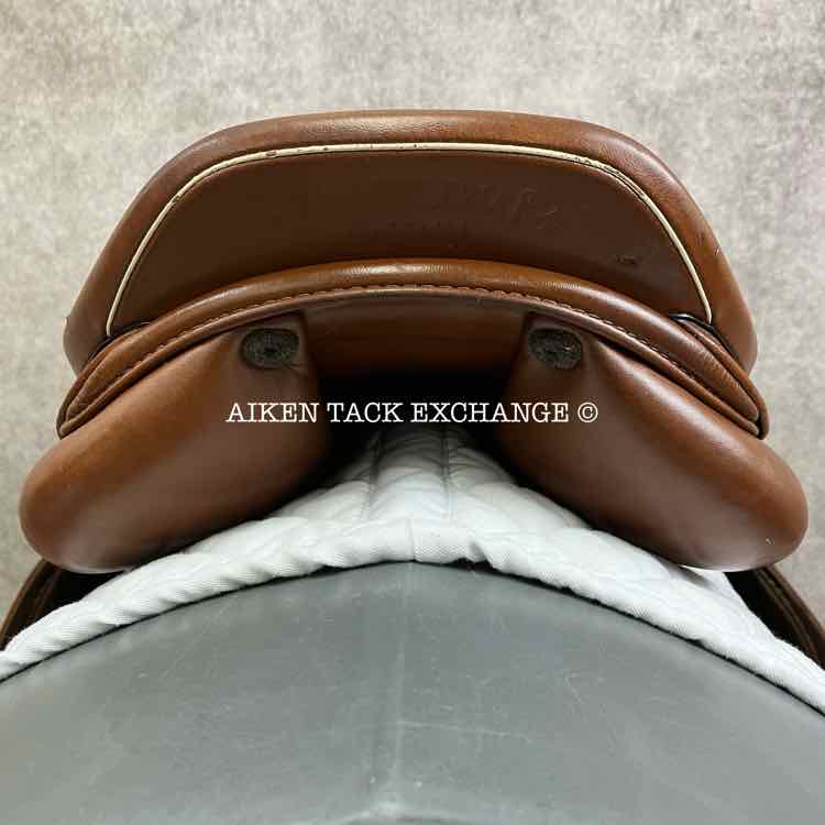 2001 Prestige Hippos Red Fox Close Contact Jump Saddle, 18" Seat, 33 Tree - Medium (Adjustable), Wool Flocked Panels