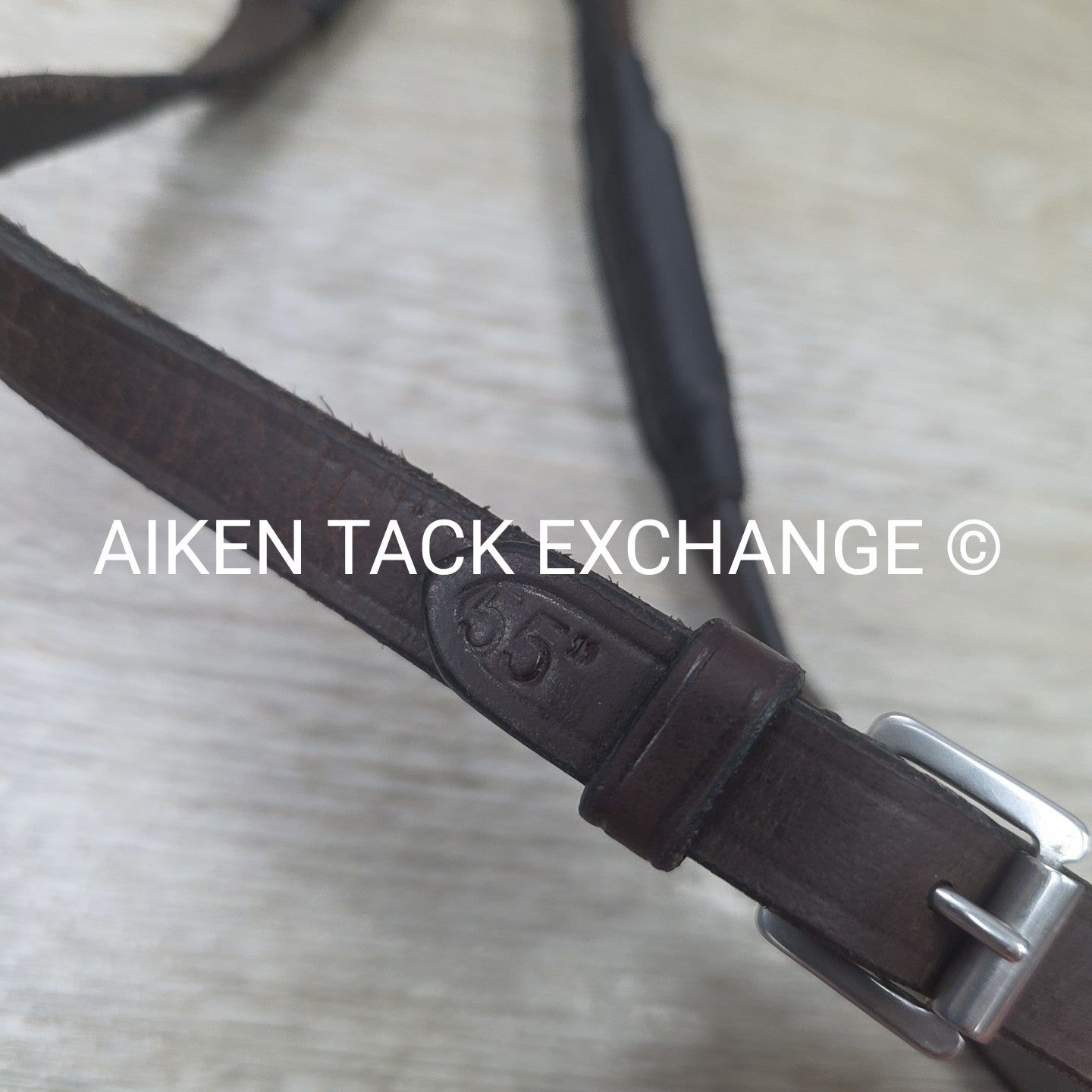Correct Connect Sure Grip Rubber Reins with 1" Hand Stops, Brown, 55"