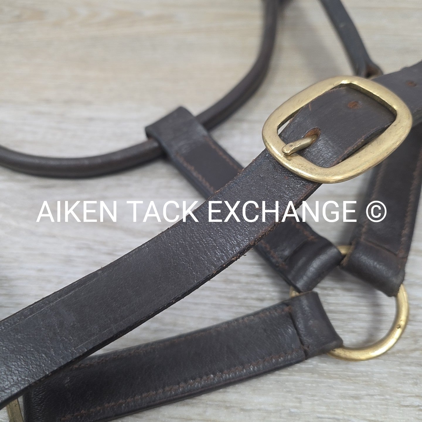 Leather Halter, Brown, Size Full