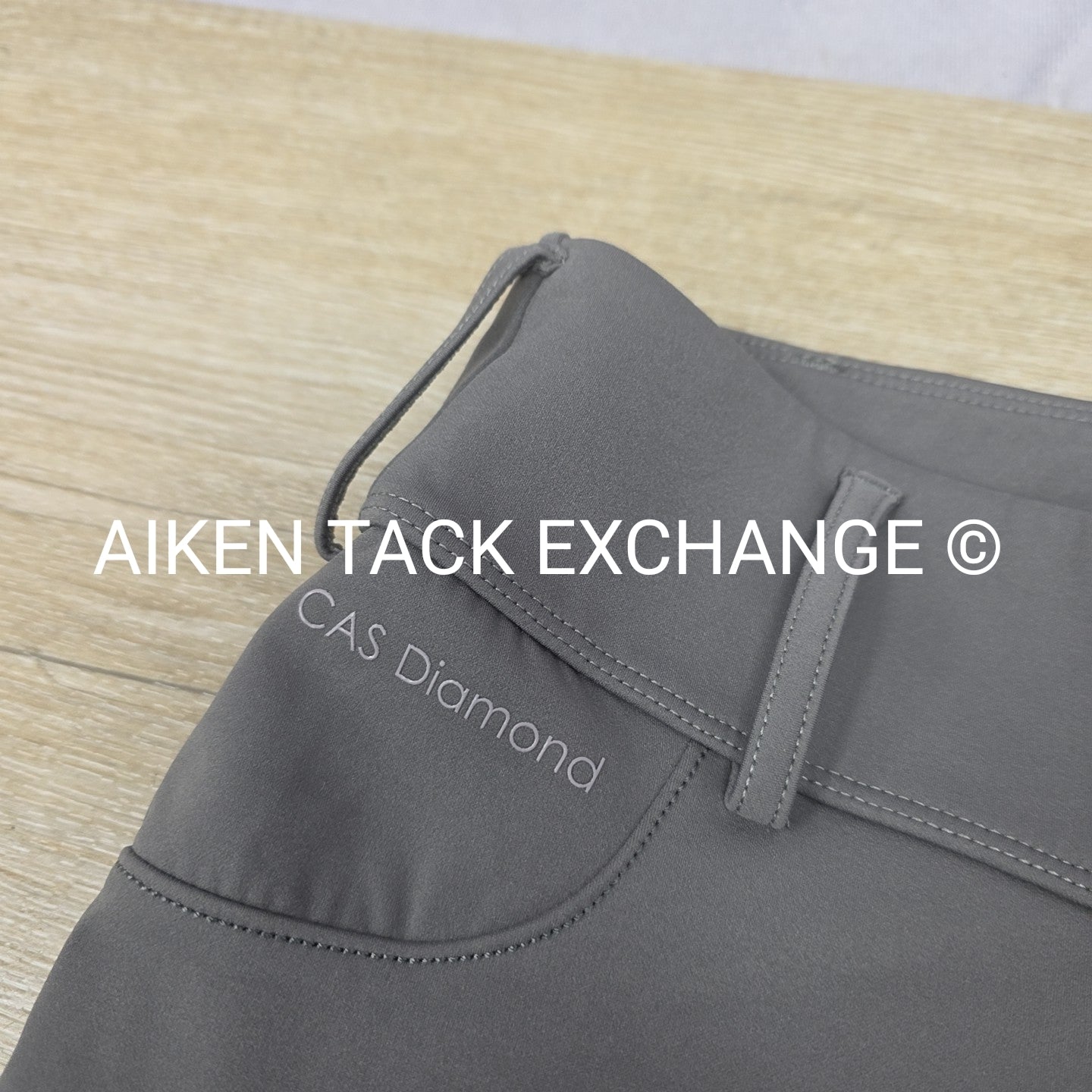 CAS Diamond Silicone Full Seat Compression Breeches, Grey, Size Small