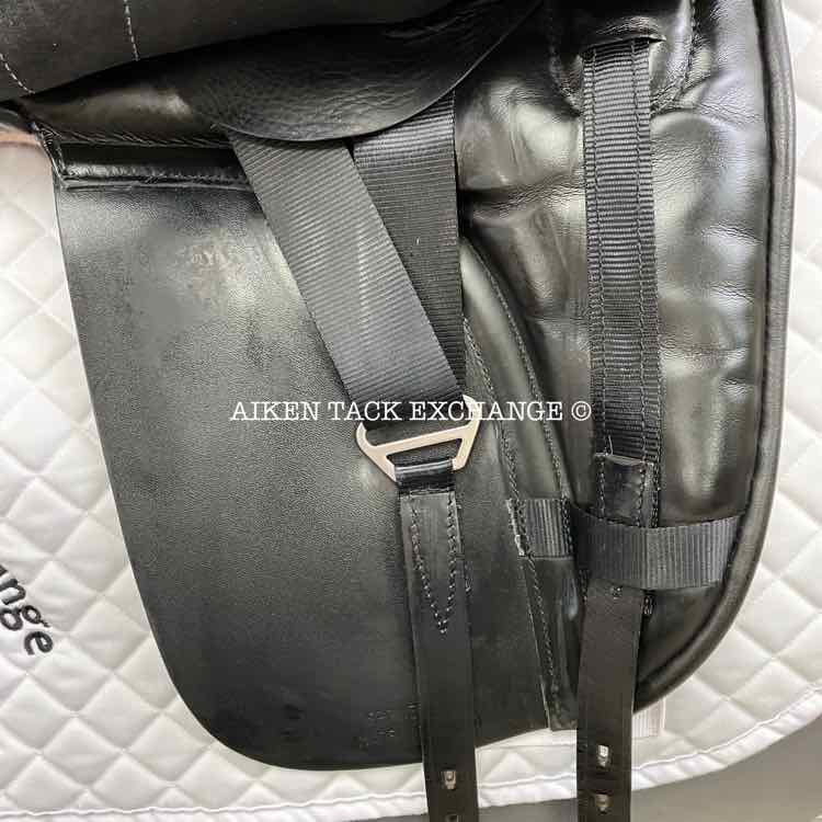 **SOLD** 2017 Black Country Dante Dressage Saddle, 17.5" Seat, Short Flap, Medium Wide Tree, Wool Flocked Serge Panels