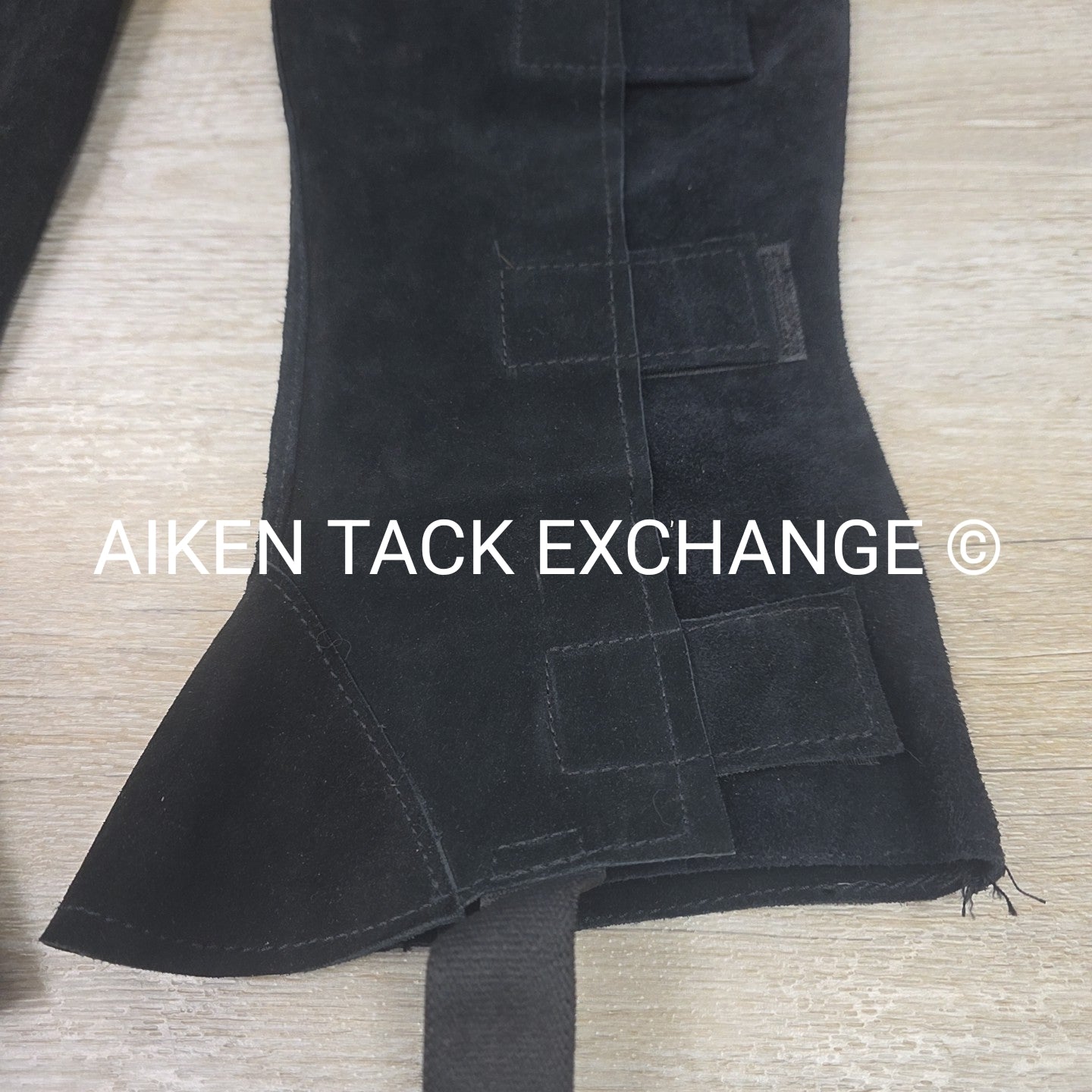 Suede Half Chaps, Black, Size Large