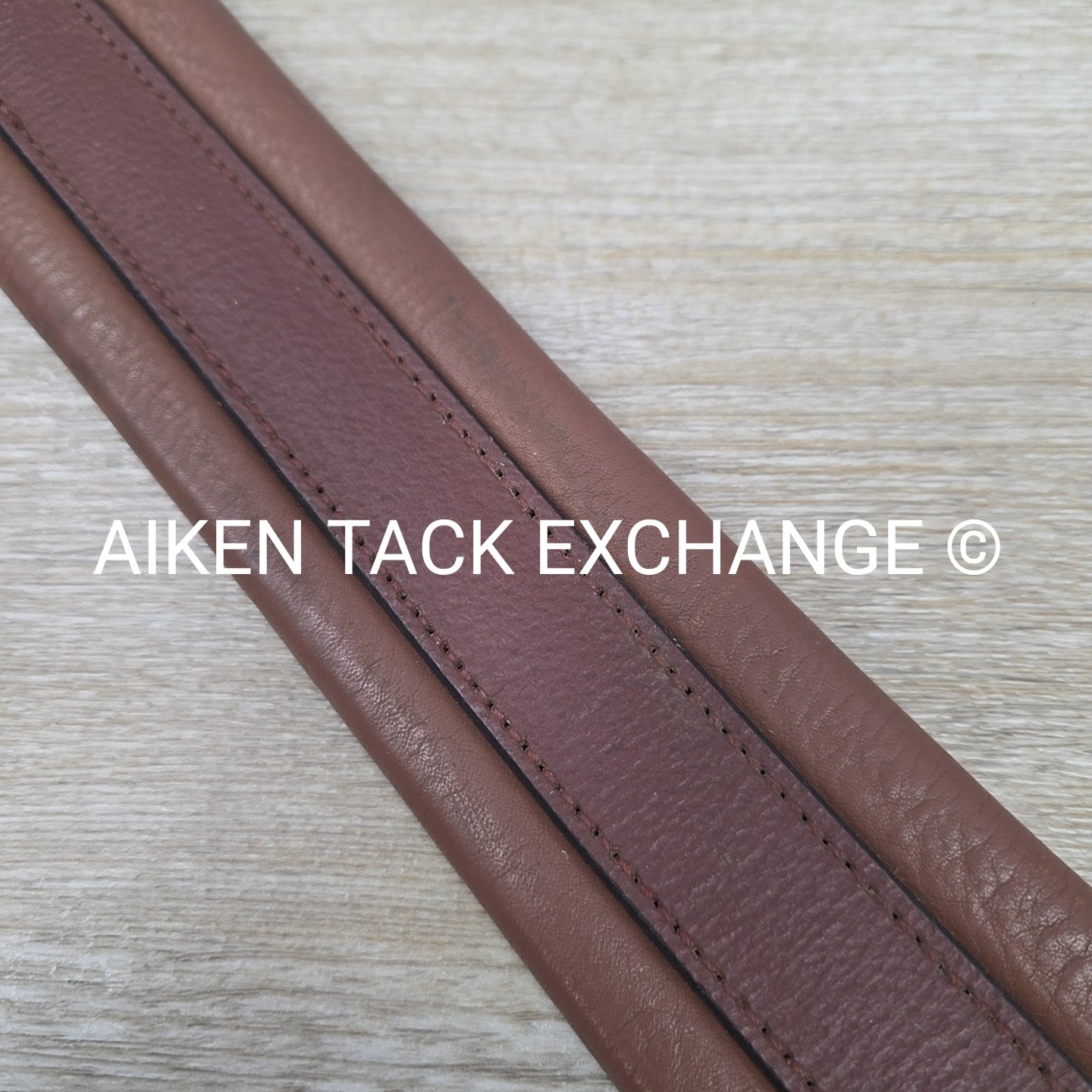 Leather Girth with Single End Elastic, Brown 54"