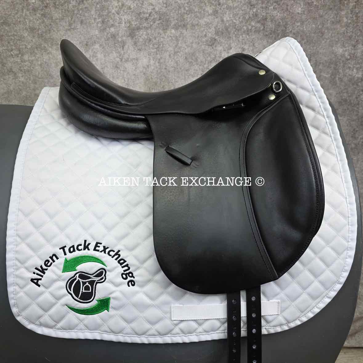 Roosli Pilatus Dressage Saddle, 17" Seat, Extra Short Flap, Medium Narrow Tree, Wool Flocked Panels