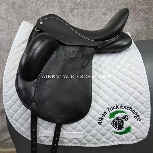 2015 Custom Saddlery Wolfgang Solo Monoflap Dressage Saddle, 17" Seat, Short Flap, Adjustable Tree, Wool Flocked Panels