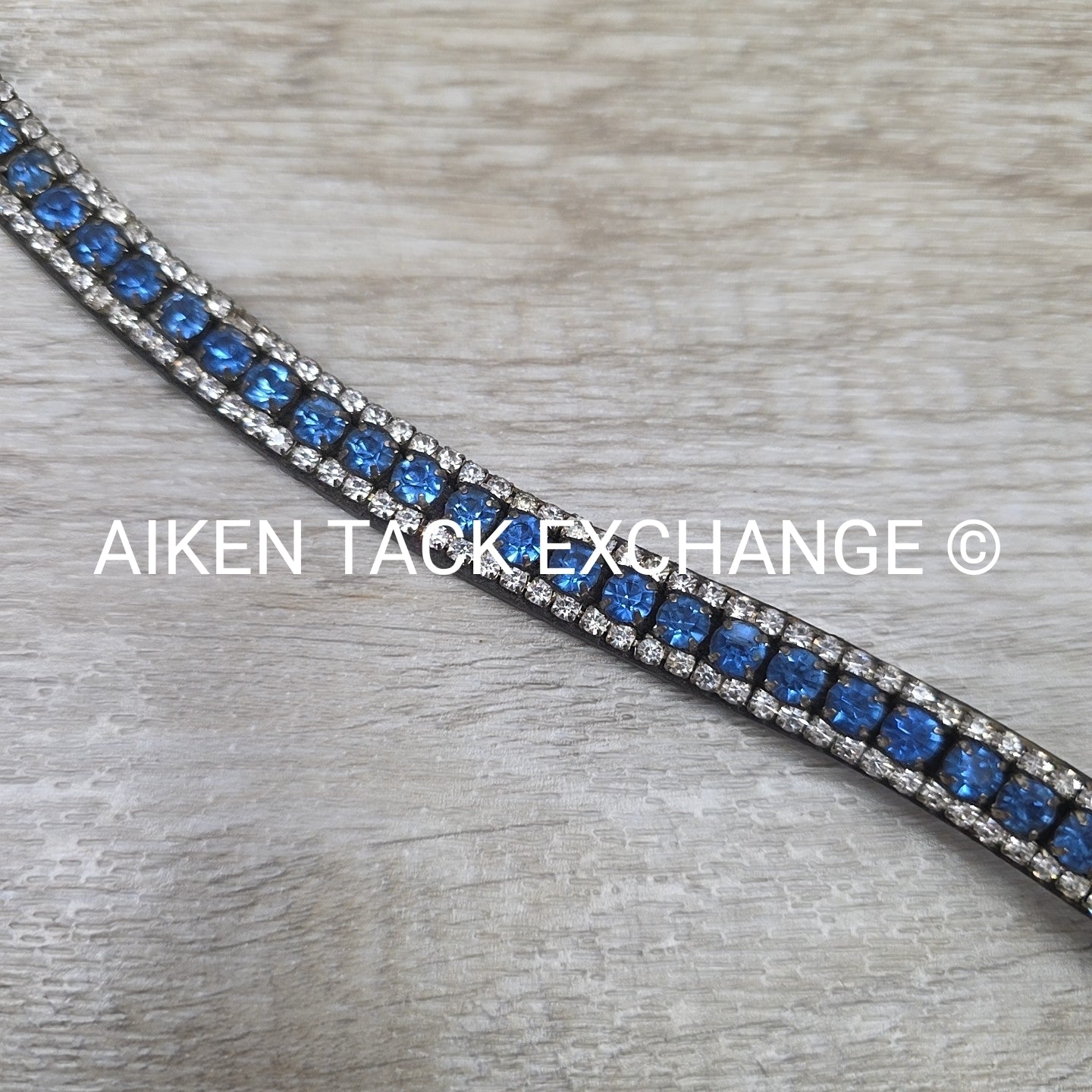 Curved Bling Browband, Black, Size Full