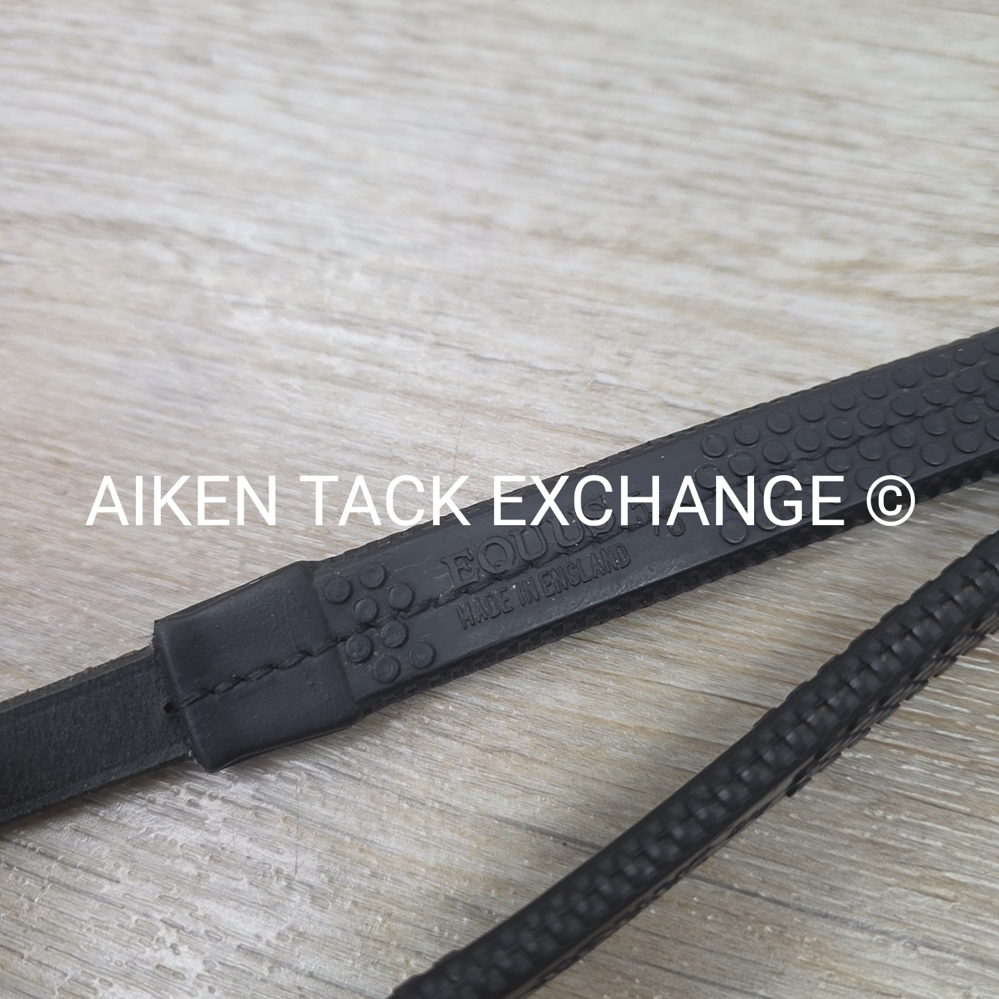 Flat Rubber Reins, Black, 54"