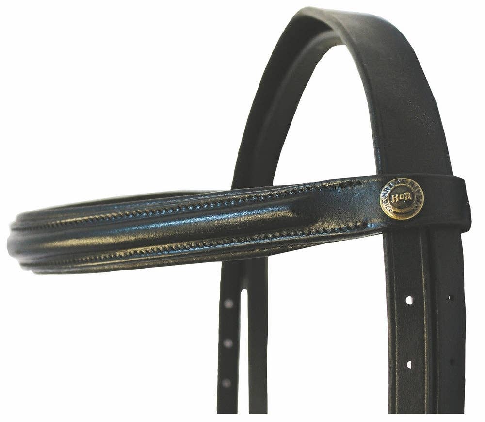 Henri de Rivel Pro Padded Dressage Bridle with Web Reins: Black/Black / Cob