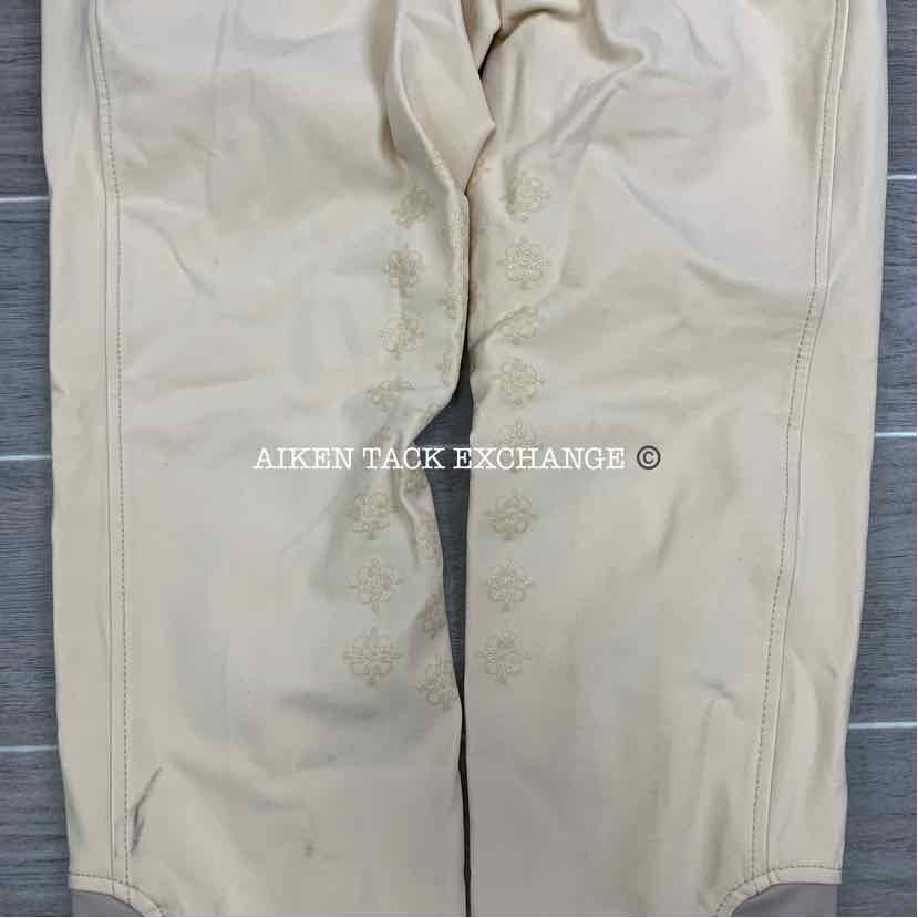 Espoir Equestrian Bamboo Silicone Grip Knee Patch Breeches, Size US 34 IT 48