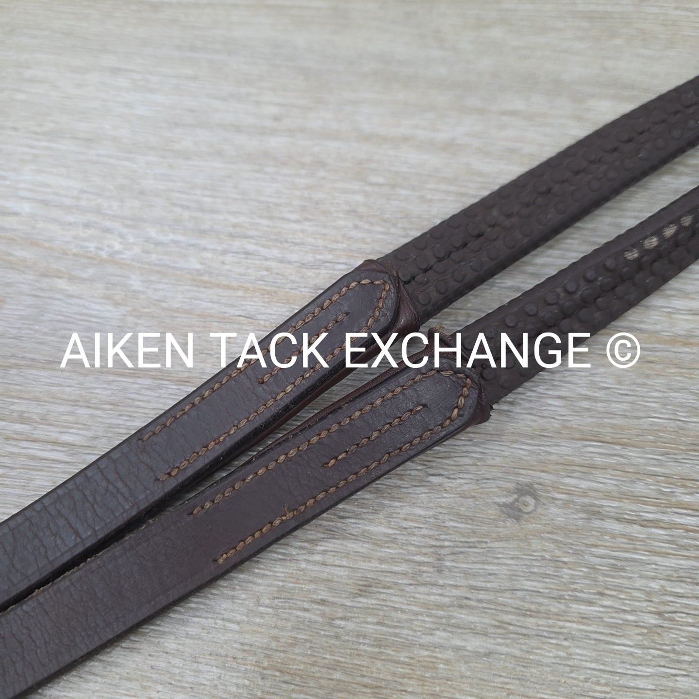 Bobby's English Tack Rubber Reins, Brown, 54"