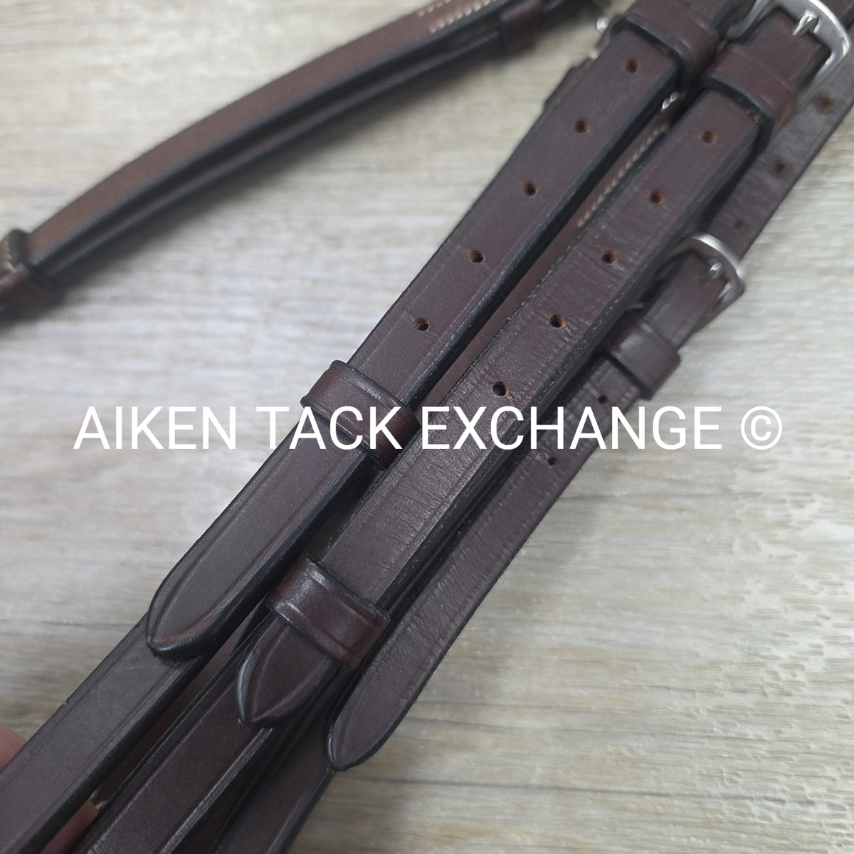 Monocrown Flat Hunt Bridle, No Reins, Brown, Oversize