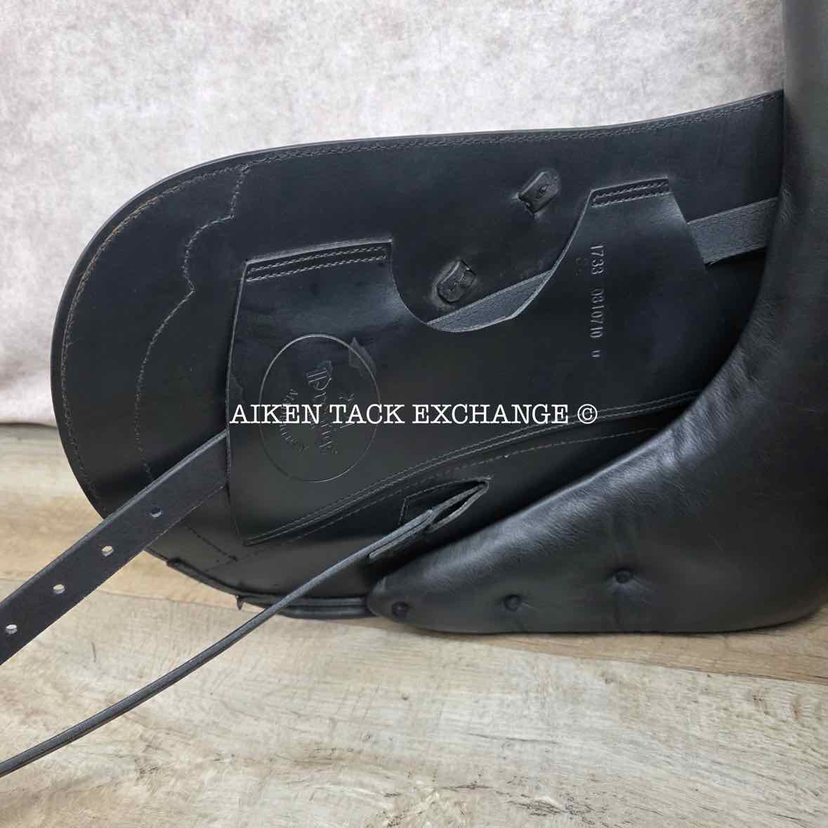 **SOLD** 2010 Prestige Venus K Monoflap Dressage Saddle, 17" Seat, 34 Tree - Medium Wide, Wool Flocked Panels