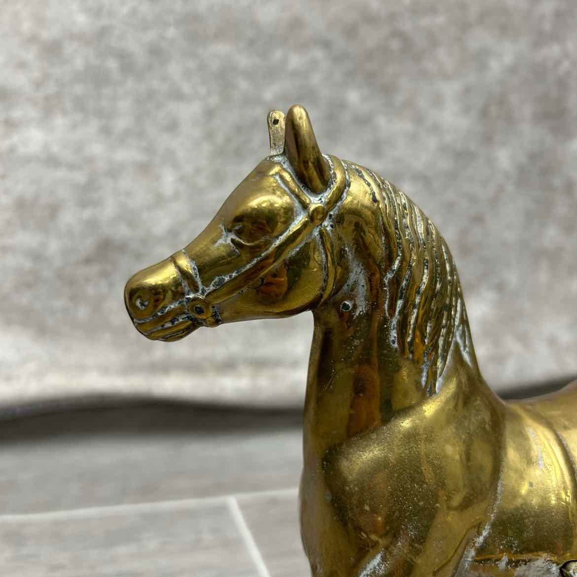 Brass Horse & Buggy Figurine