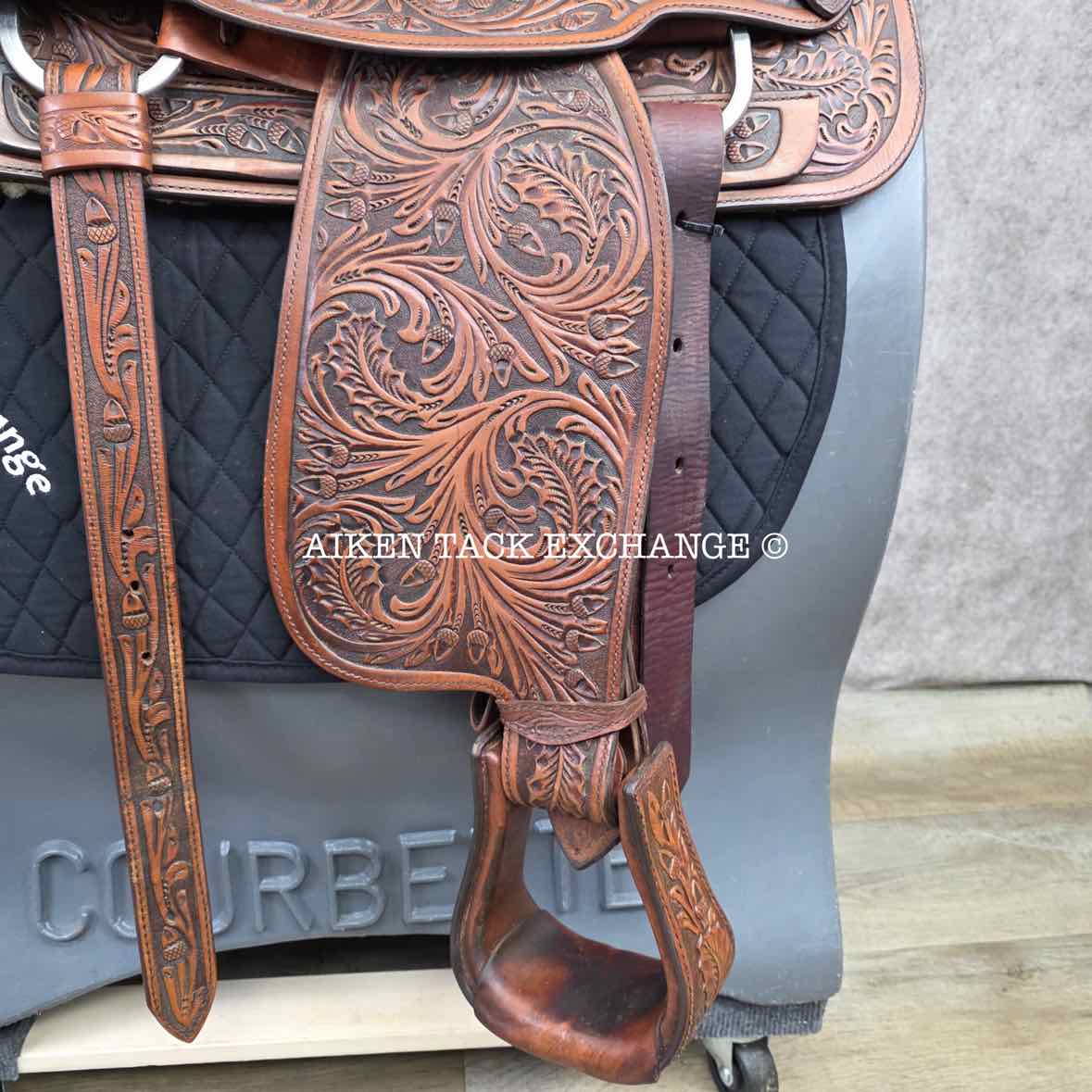 Circle Y Equitation Western Saddle, 15" Seat, Regular Tree - Semi QH Bars