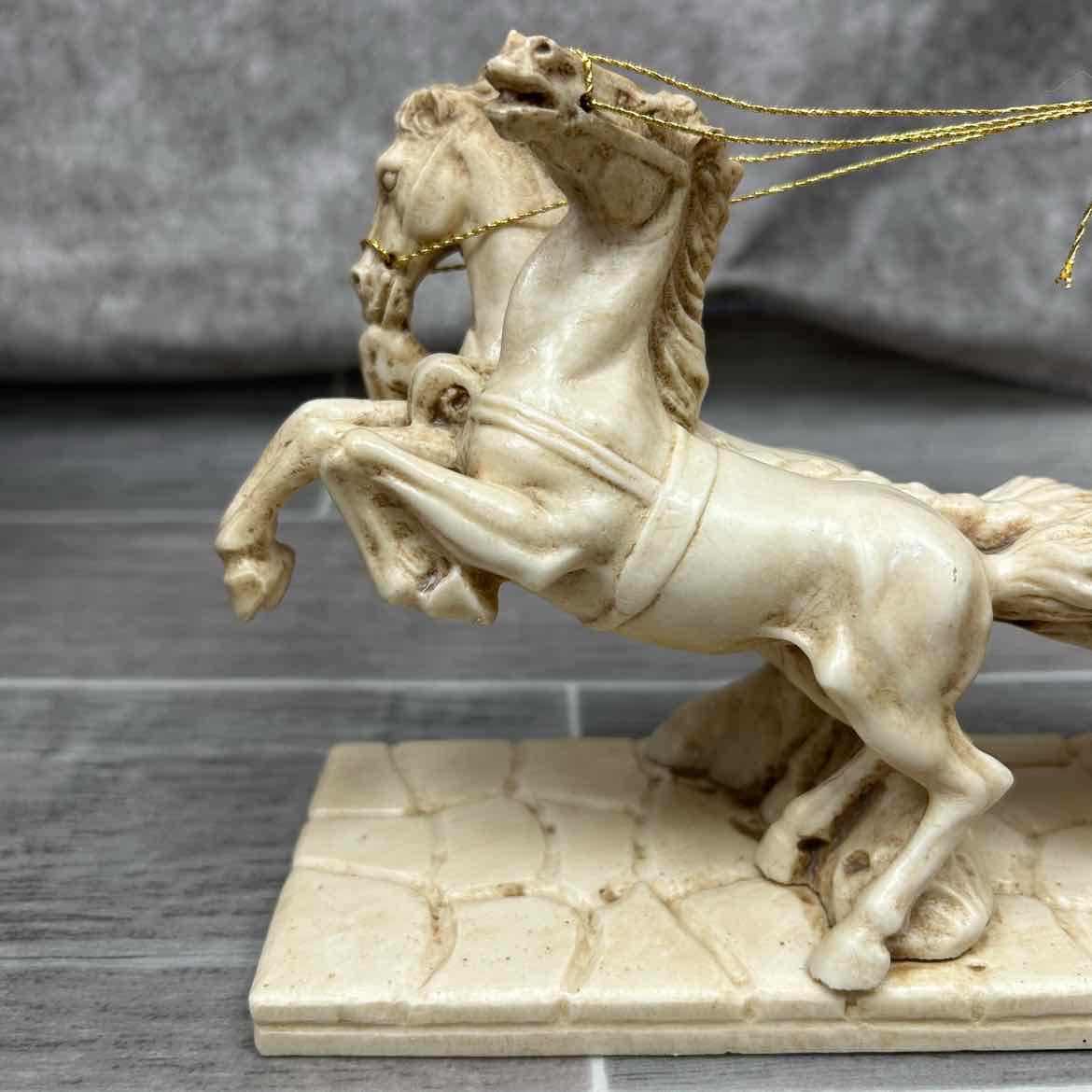 Roman Carriage Faux Marble Figurine