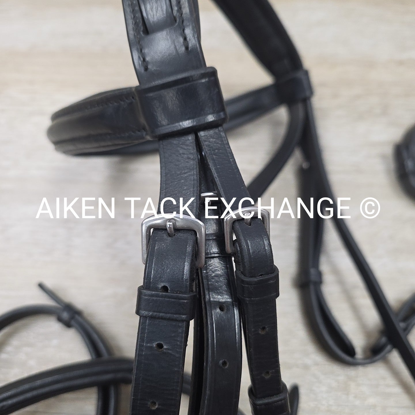 KL Select Black Oak Juniper Dressage Bridle with Reins, Black,  Size Full