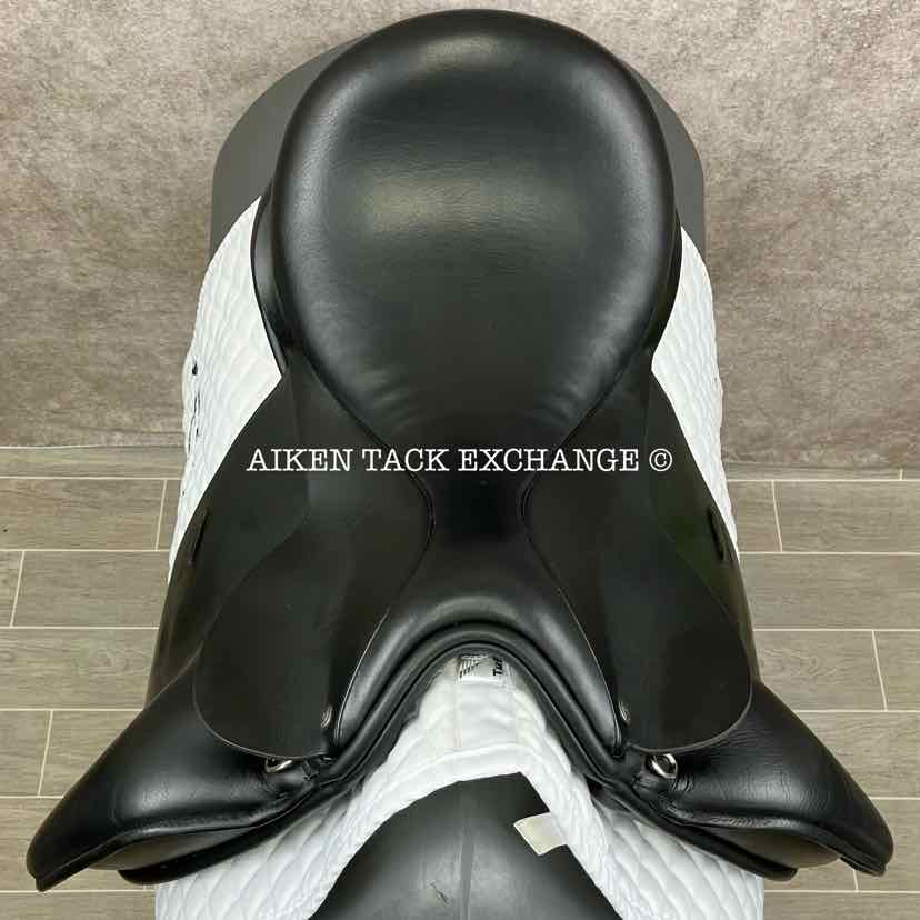 **SOLD** 2016 Custom Saddlery Steffen's Advantage Monoflap Dressage Saddle, 18" Seat, Adjustable Tree, Wool Flocked Panels