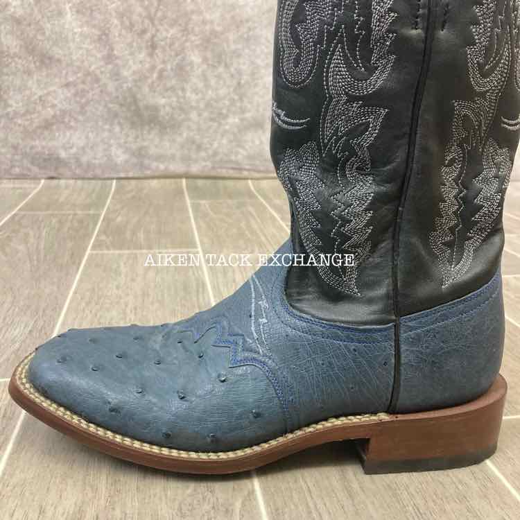 Lagrange Ostrich Square Toe Western Boot, Size 7