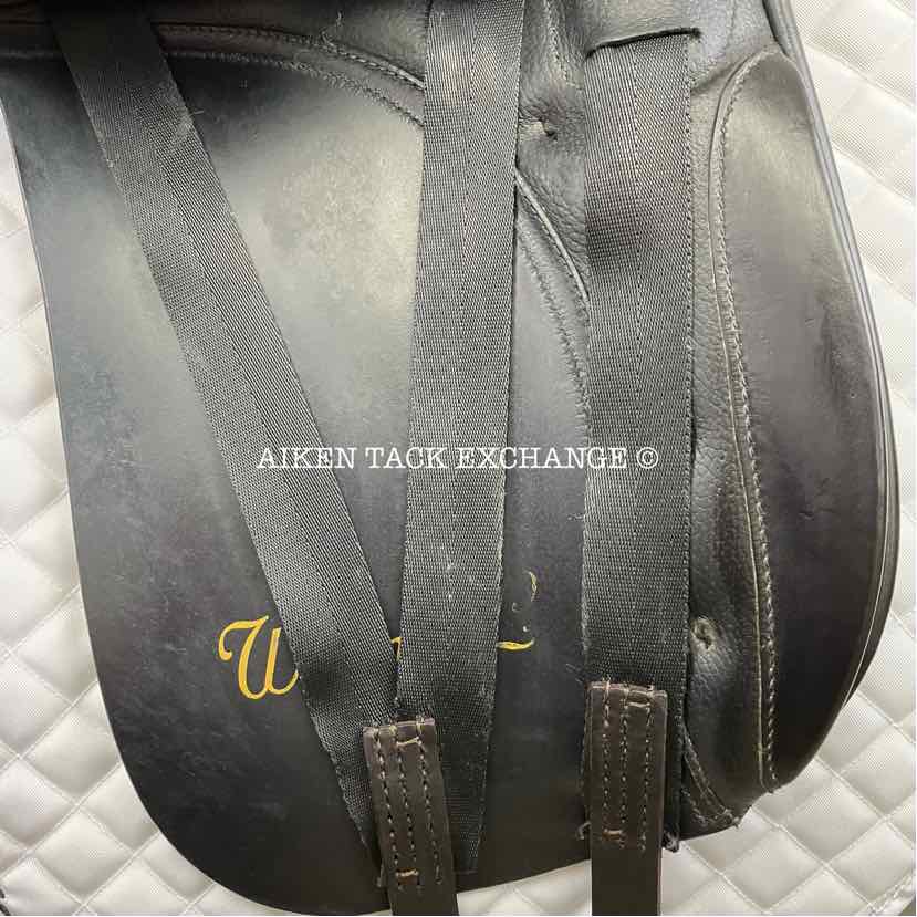 1994 Kieffer Wein DL Dressage Saddle, 17" Seat, Medium Wide Tree, Wool Flocked Panels