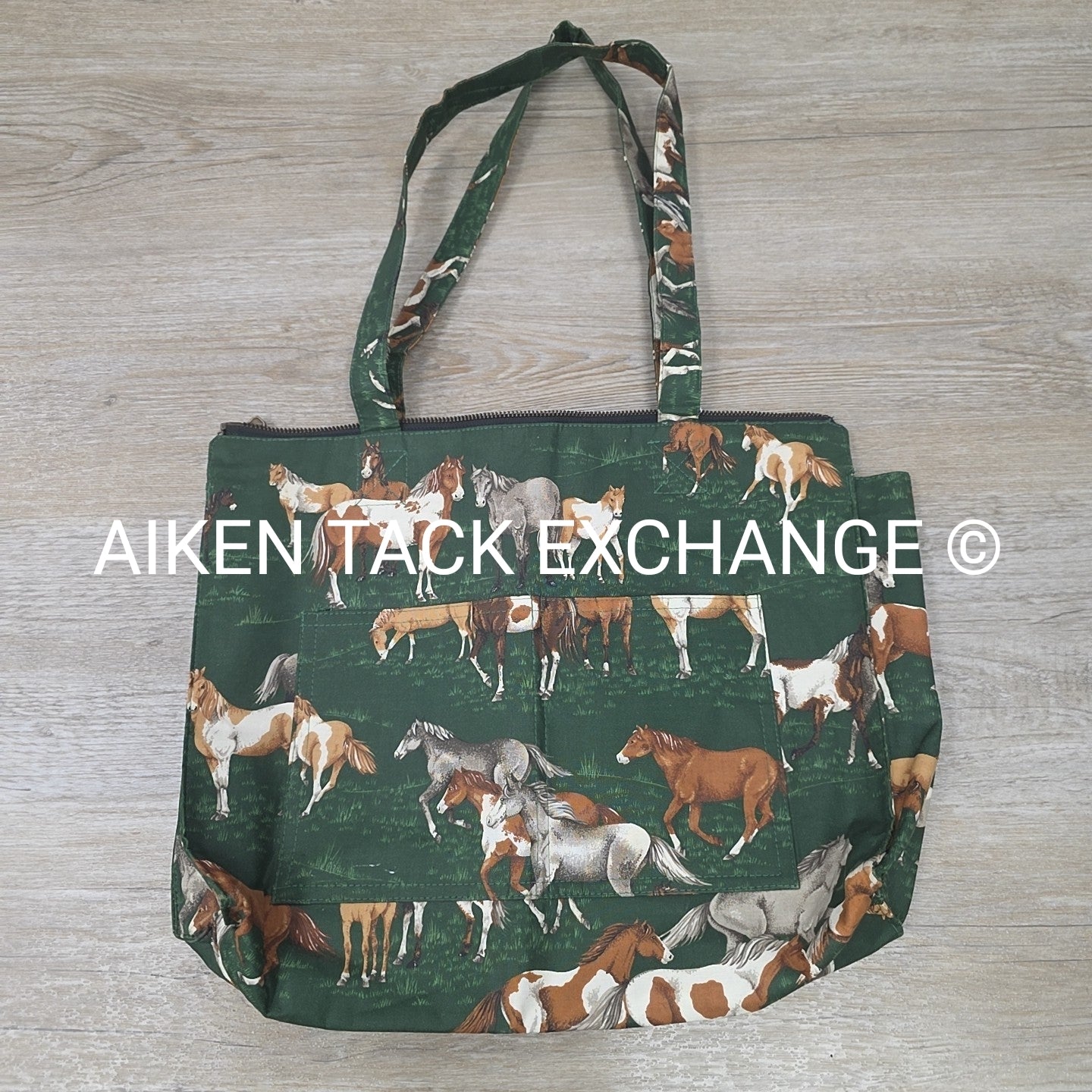 Vintage Infinity Chic Equestrian Print Small Tote