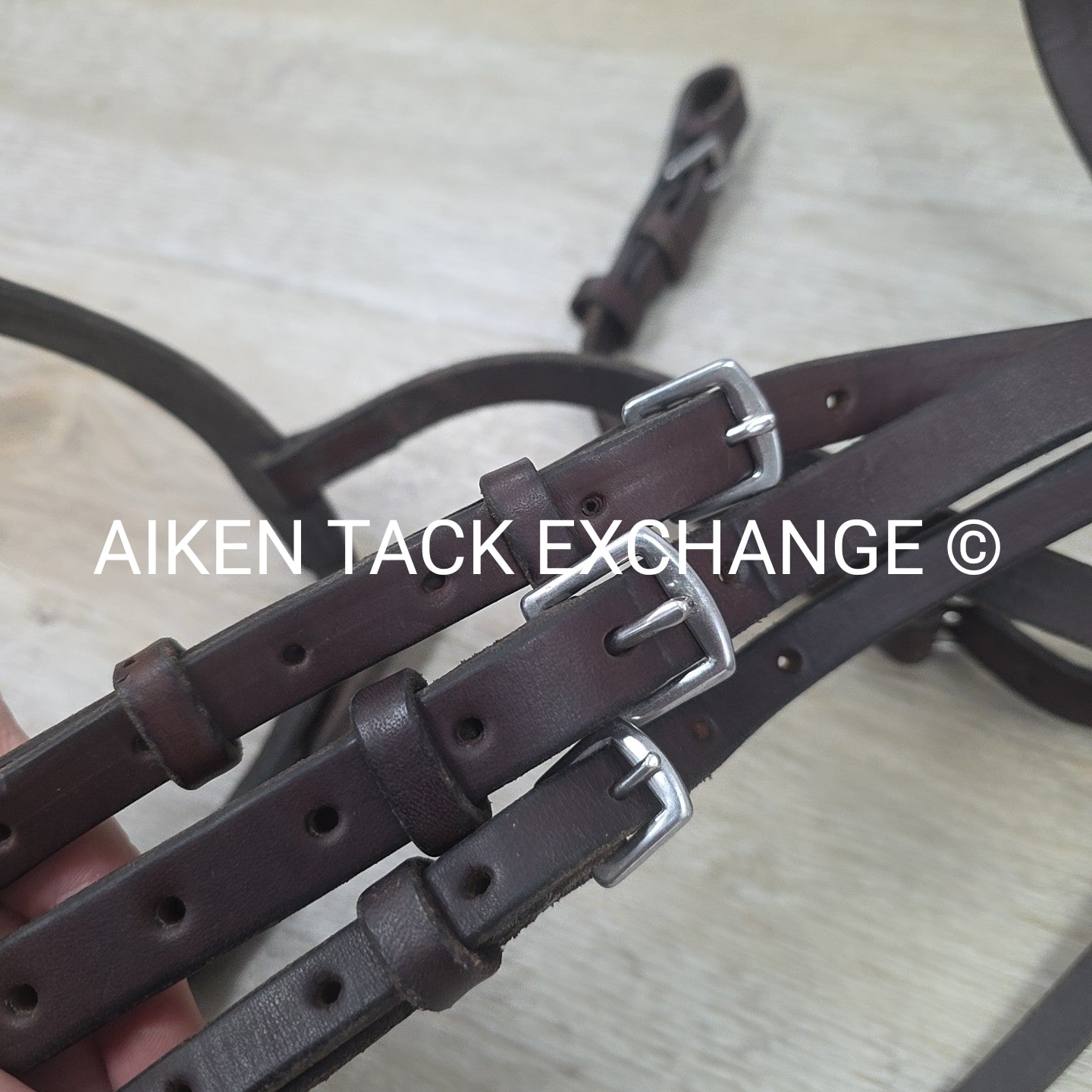 Plain Raised Heavy Duty Bridle, No Reins, Brown, Oversize
