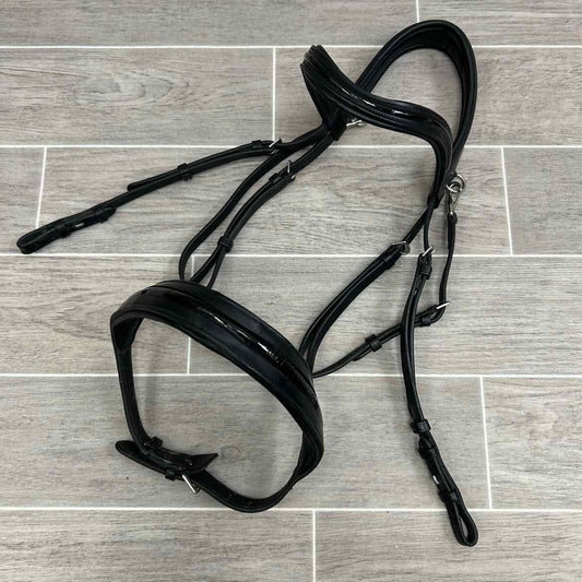 Ovation Berlin Anatomic Dressage Bridle (No Reins), Black, Oversize