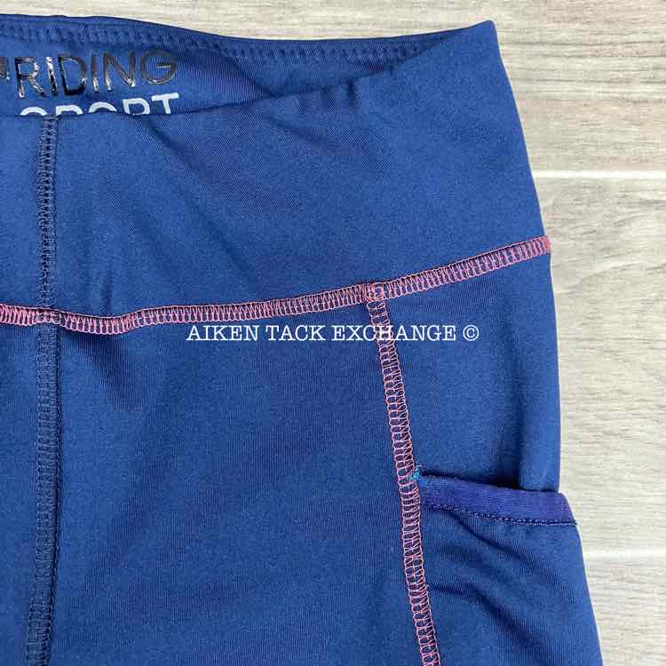 Dover Saddlery Riding Sport Silicone Knee Patch Tights, Size Medium