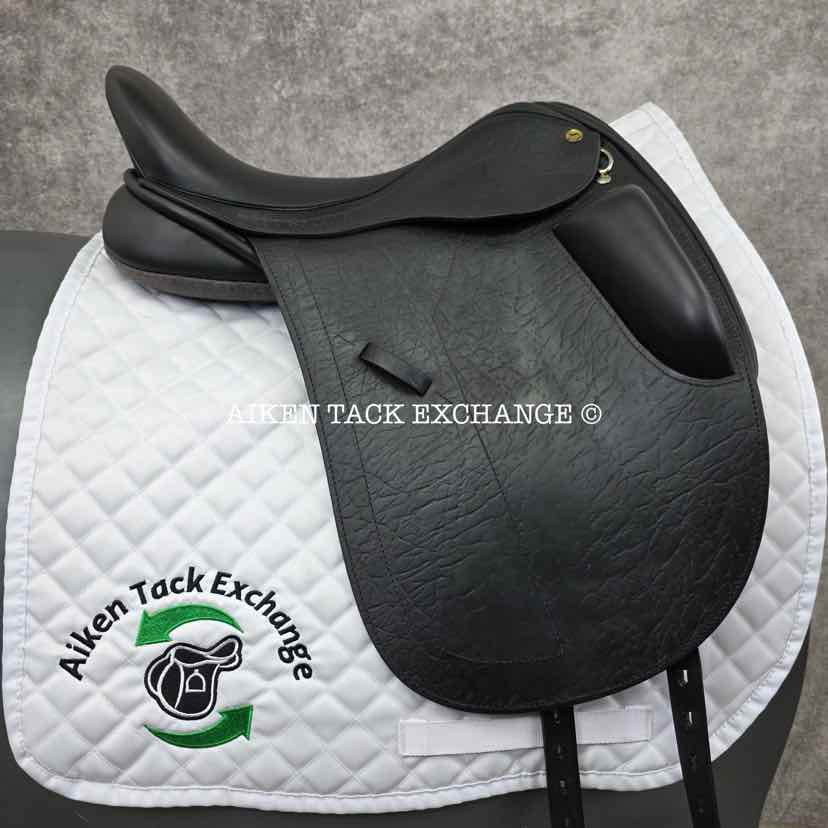 **SOLD** 2022 Black Country Optima Dressage Saddle, 17.5" Seat, MW/W Tree, Wool Flocked Serge Panels